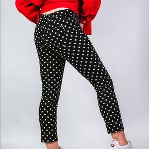WHITE HOUSE BLACK MARKET POLKA DOT CROPPED JEANS